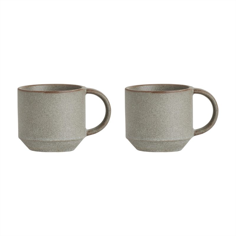 Yuka Cup Pack of 2 Dining Ware L300602 205 Stone